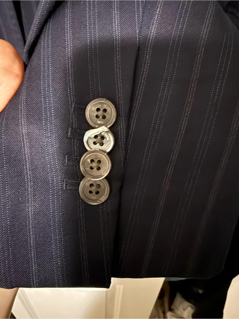Brooks Brothers Women’s Navy Pinstripe Wool Pantsuit Blazer & Trousers Size 4